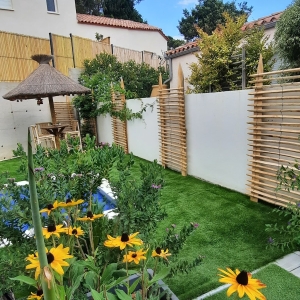 3 panneau en ganivelle pour réalisation claustra dans jardin